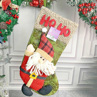 Ho Ho Lettering Santa Stockings Christmas Decoration | 10 x 17 inches