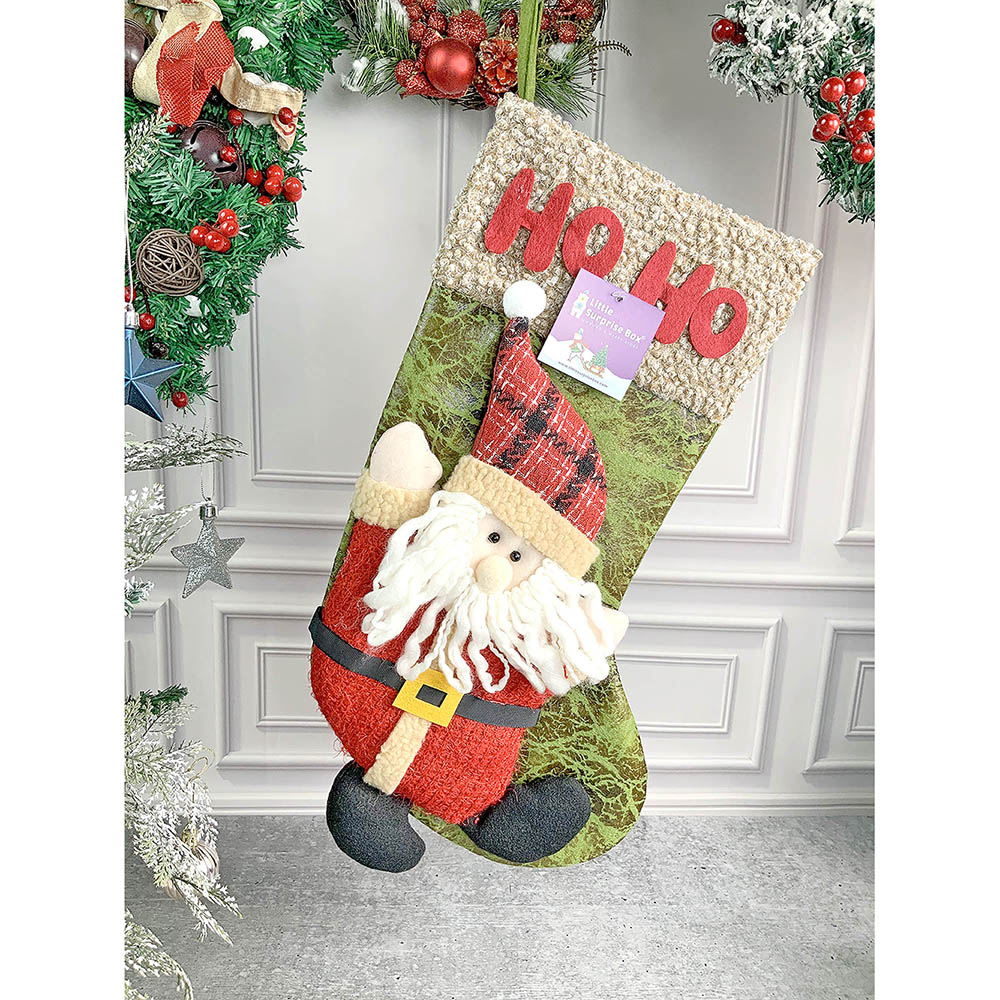 Ho Ho Lettering Santa Stockings Christmas Decoration | 10 x 17 inches