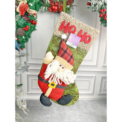 Ho Ho Lettering Santa Stockings Christmas Decoration | 10 x 17 inches