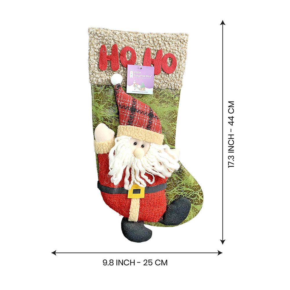 Ho Ho Lettering Santa Stockings Christmas Decoration | 10 x 17 inches