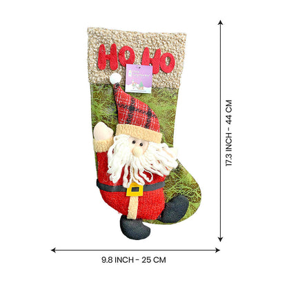 Ho Ho Lettering Santa Stockings Christmas Decoration | 10 x 17 inches