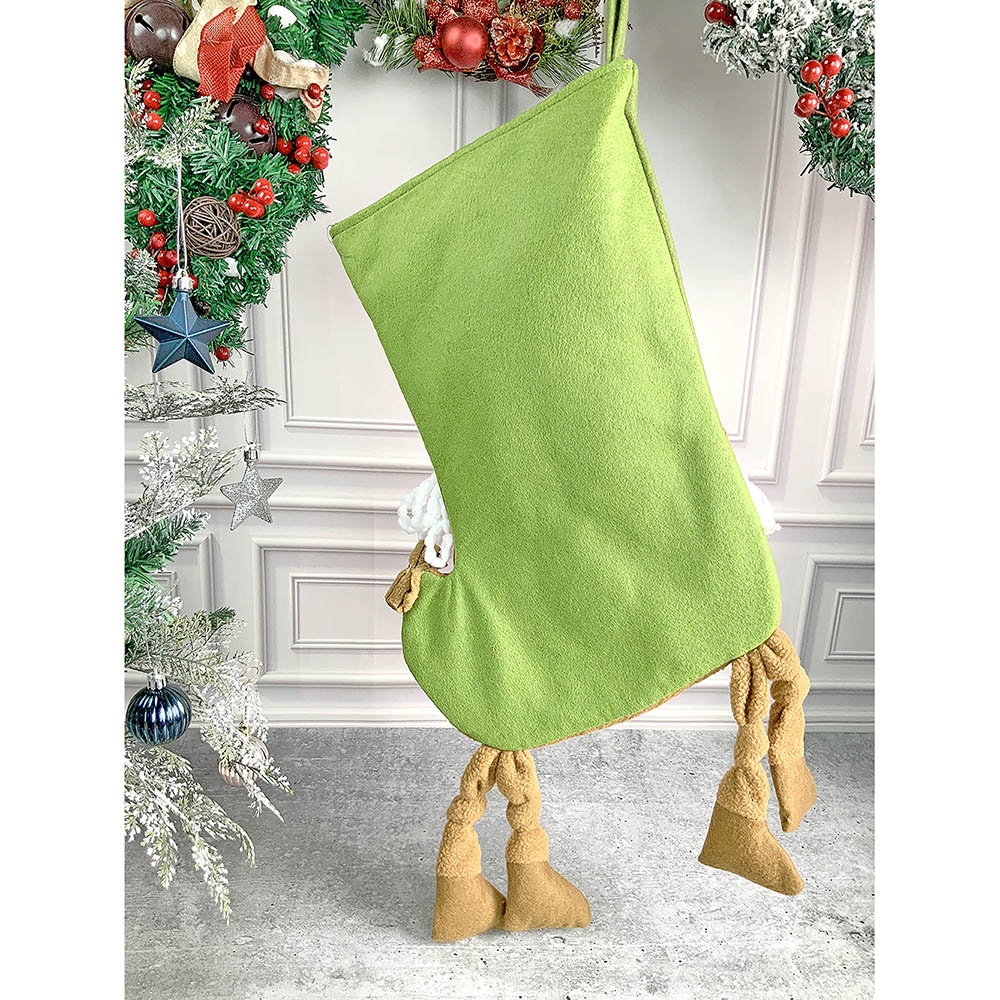 Santa Long Hanging Knot Legs Stockings Christmas Decoration | 11 x 17 inches