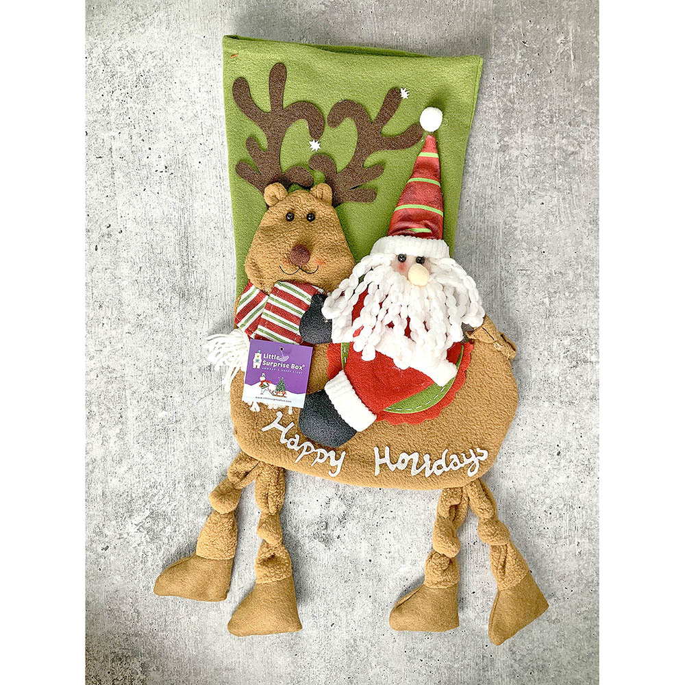 Santa Long Hanging Knot Legs Stockings Christmas Decoration | 11 x 17 inches