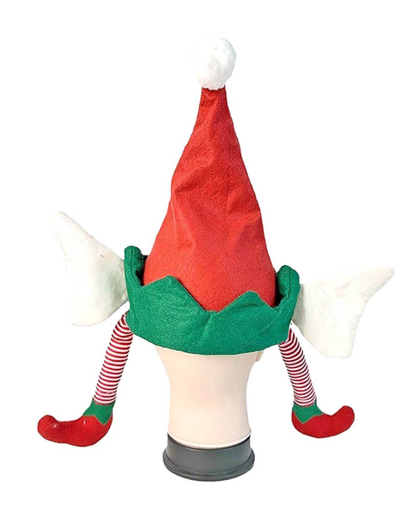 Elf Legs & Ears Felt Plush Velvet Christmas Party Hat | 12 x 14 inches