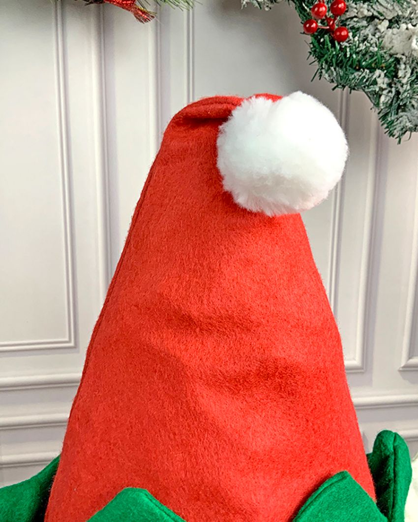 Elf Legs & Ears Felt Plush Velvet Christmas Party Hat | 12 x 14 inches