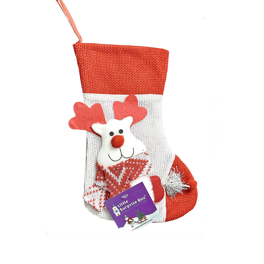 Mini Snowflake Deer Stockings Christmas Decoration | 7 x 10 inches