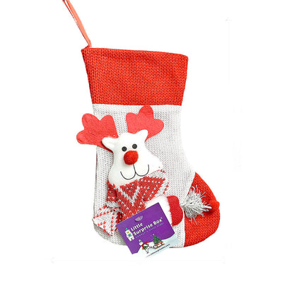 Mini Snowflake Deer Stockings Christmas Decoration | 7 x 10 inches