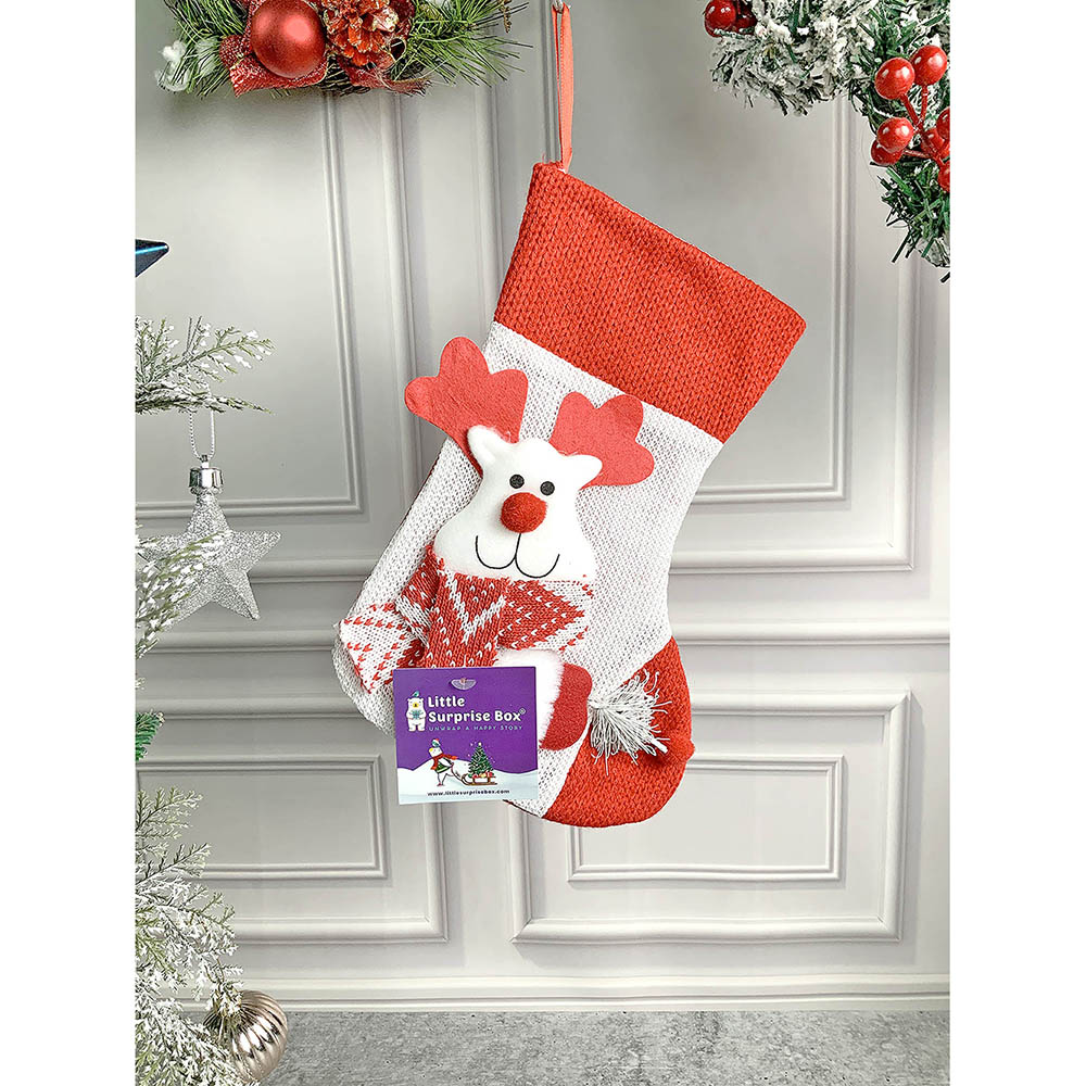 Mini Snowflake Deer Stockings Christmas Decoration | 7 x 10 inches