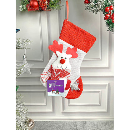 Mini Snowflake Deer Stockings Christmas Decoration | 7 x 10 inches