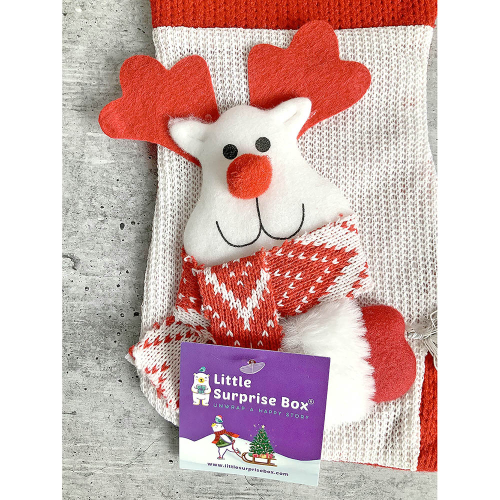 Mini Snowflake Deer Stockings Christmas Decoration | 7 x 10 inches