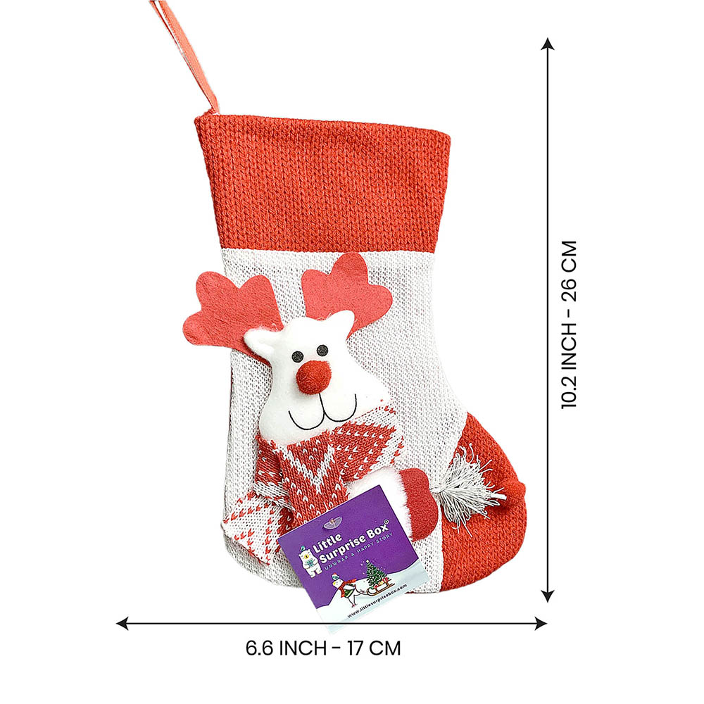 Mini Snowflake Deer Stockings Christmas Decoration | 7 x 10 inches