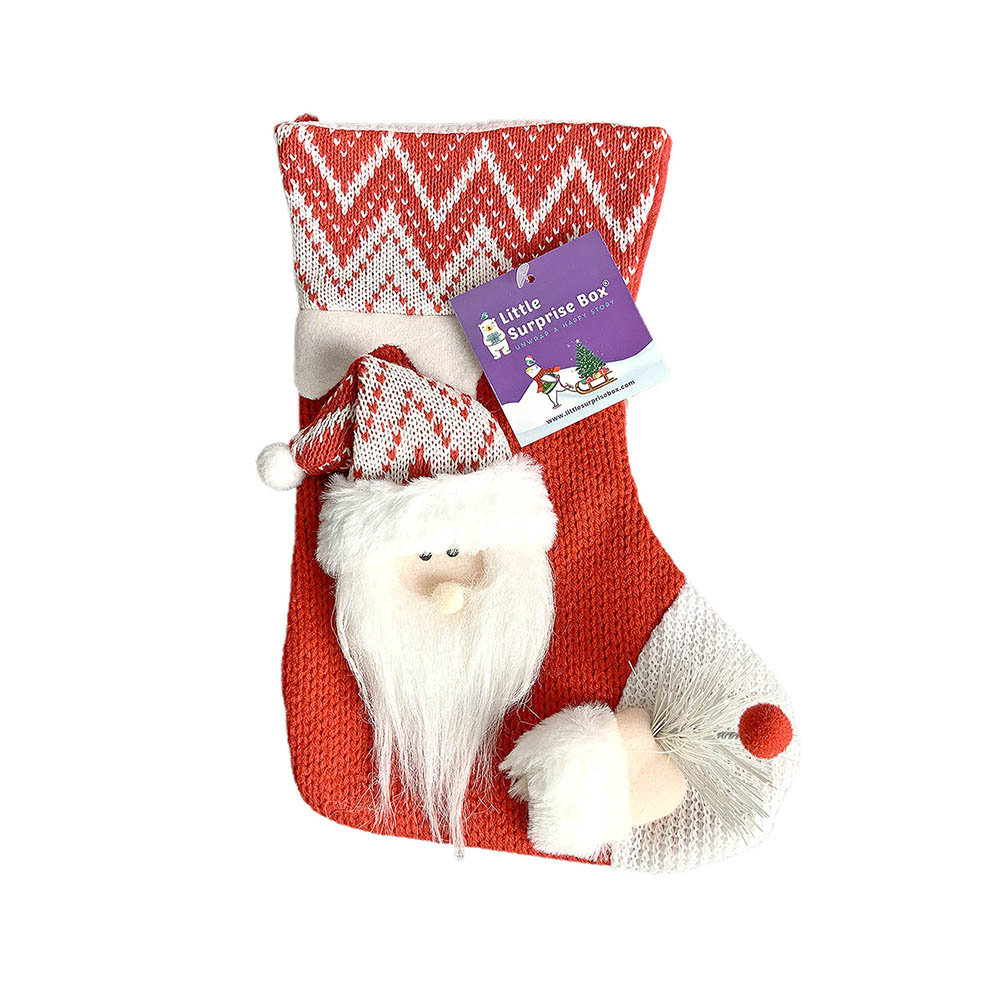 Mini Snowflake Santa Stockings Christmas Decoration | 7 x 10 inches