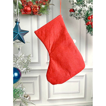 Mini Snowflake Santa Stockings Christmas Decoration | 7 x 10 inches