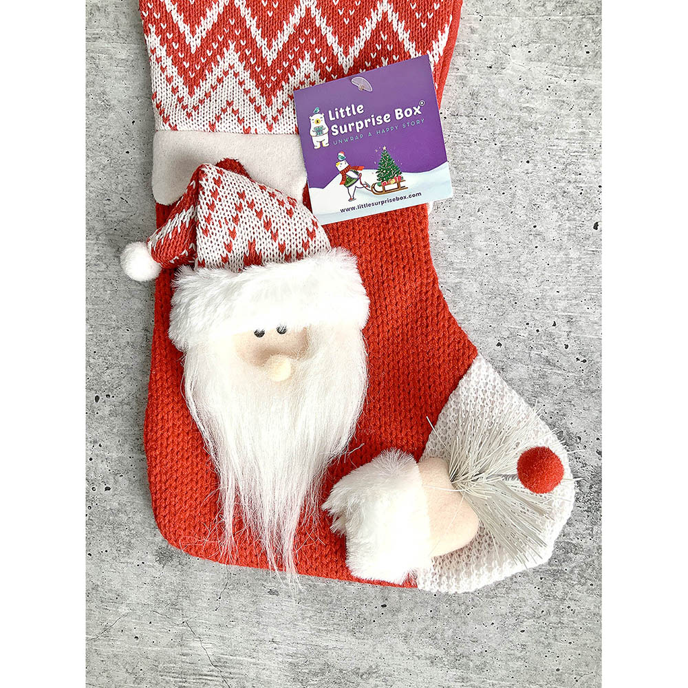 Mini Snowflake Santa Stockings Christmas Decoration | 7 x 10 inches