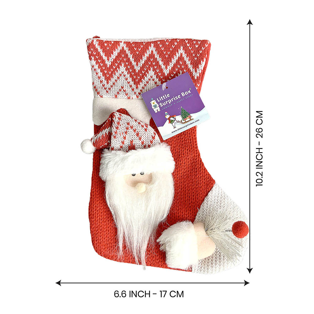 Mini Snowflake Santa Stockings Christmas Decoration | 7 x 10 inches