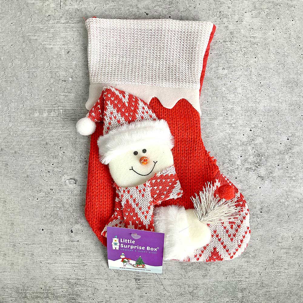 Mini Snowflake Snowman Stockings Christmas Decoration | 7 x 10 inches