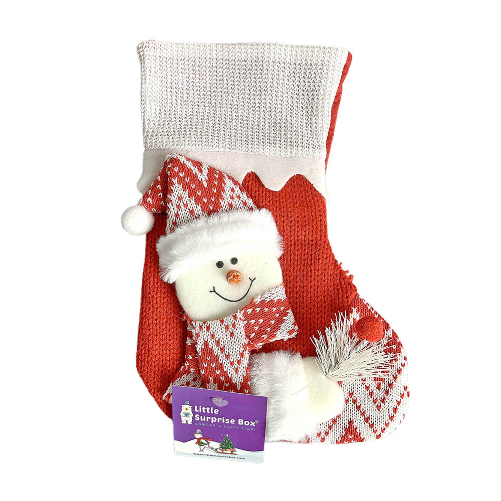 Mini Snowflake Snowman Stockings Christmas Decoration | 7 x 10 inches