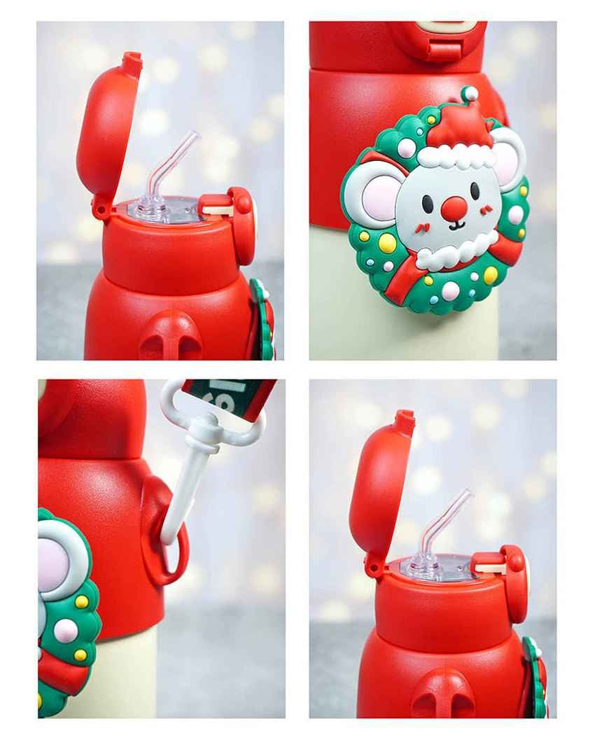 Festive Mouse Stainless Steel Water Bottle Container | 4 x 8 inches | 500 ml