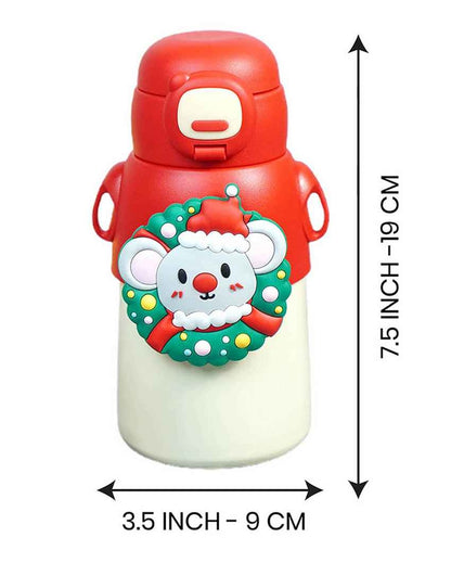 Festive Mouse Stainless Steel Water Bottle Container | 4 x 8 inches | 500 ml