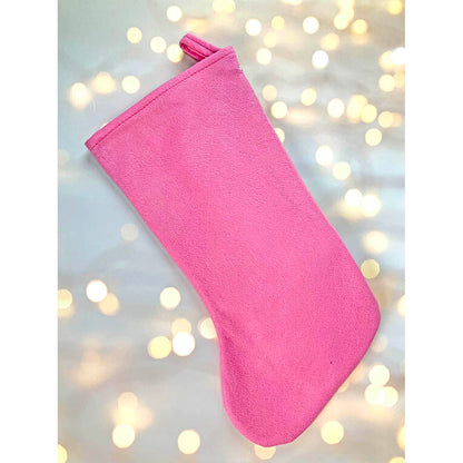 White Beard Pink Gnome Stockings Christmas Decoration | 11 x 17 inches