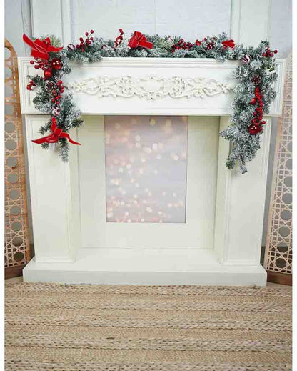 Swirl Christmas Garland With Bows Wall Decoration | 78 inches