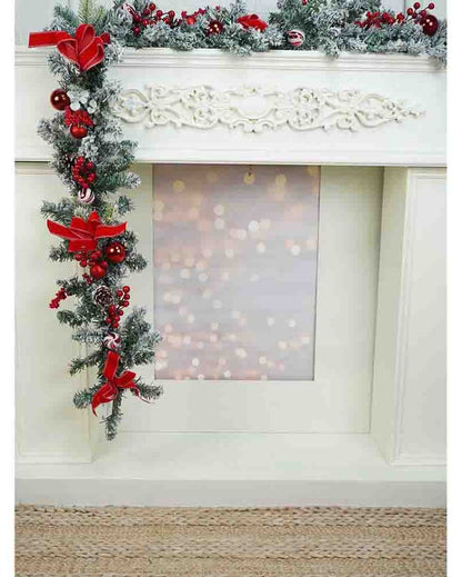 Swirl Christmas Garland With Bows Wall Decoration | 78 inches