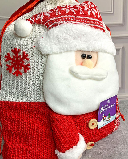 Santa Felt Knitted Christmas Sack And Gift Bag  | 13 x 21 inches