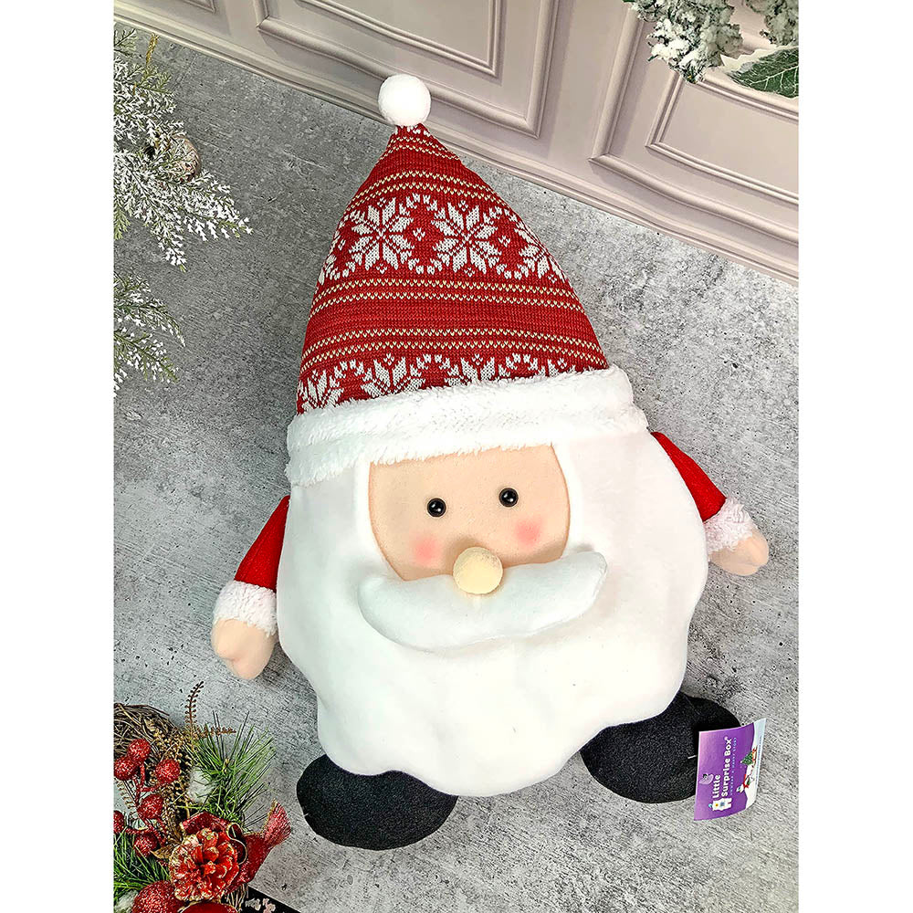 Fluffy Santa Pillow Christmas Decoration | 13 x 20 inches