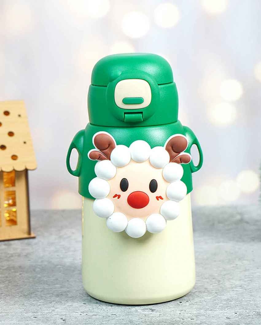 Festive Sheep Stainless Steel Water Bottle Container | 4 x 8 inches | 500 ml