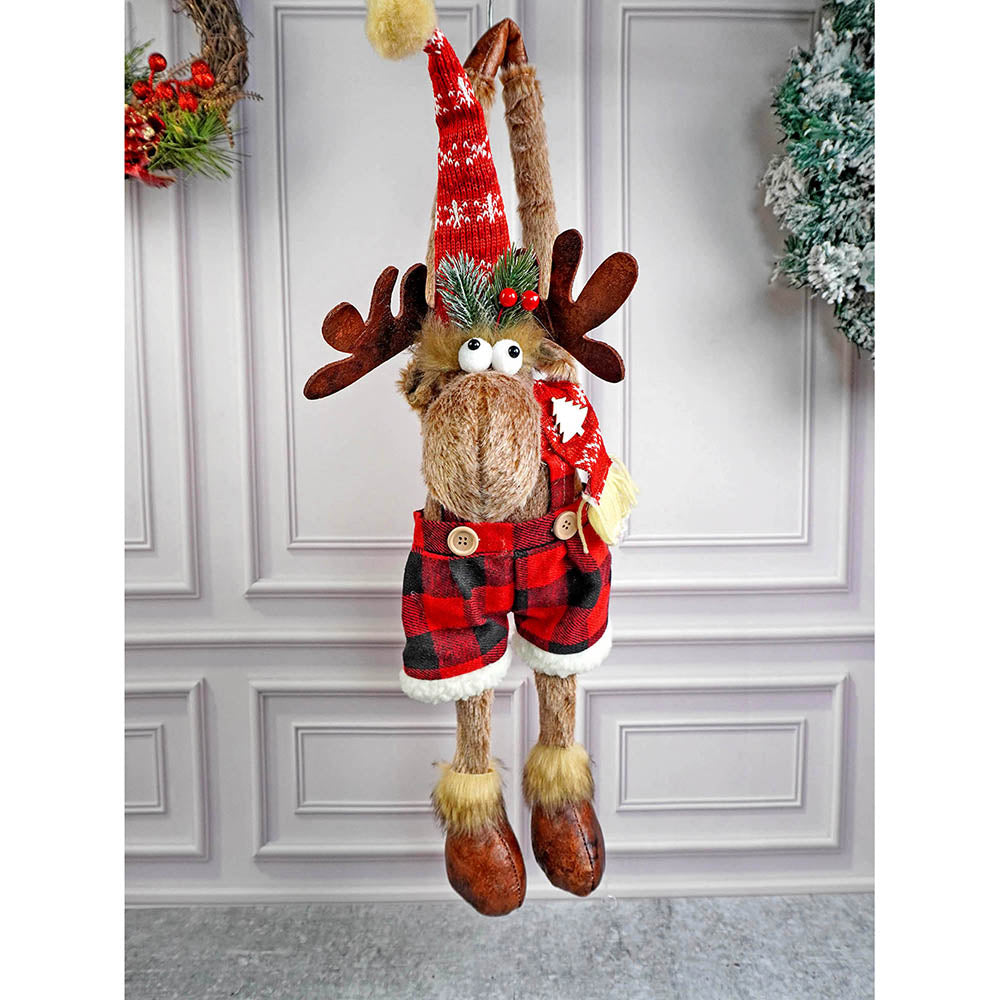 Striped Shorts Reindeer Table Christmas Decoration | 10 x 25 inches