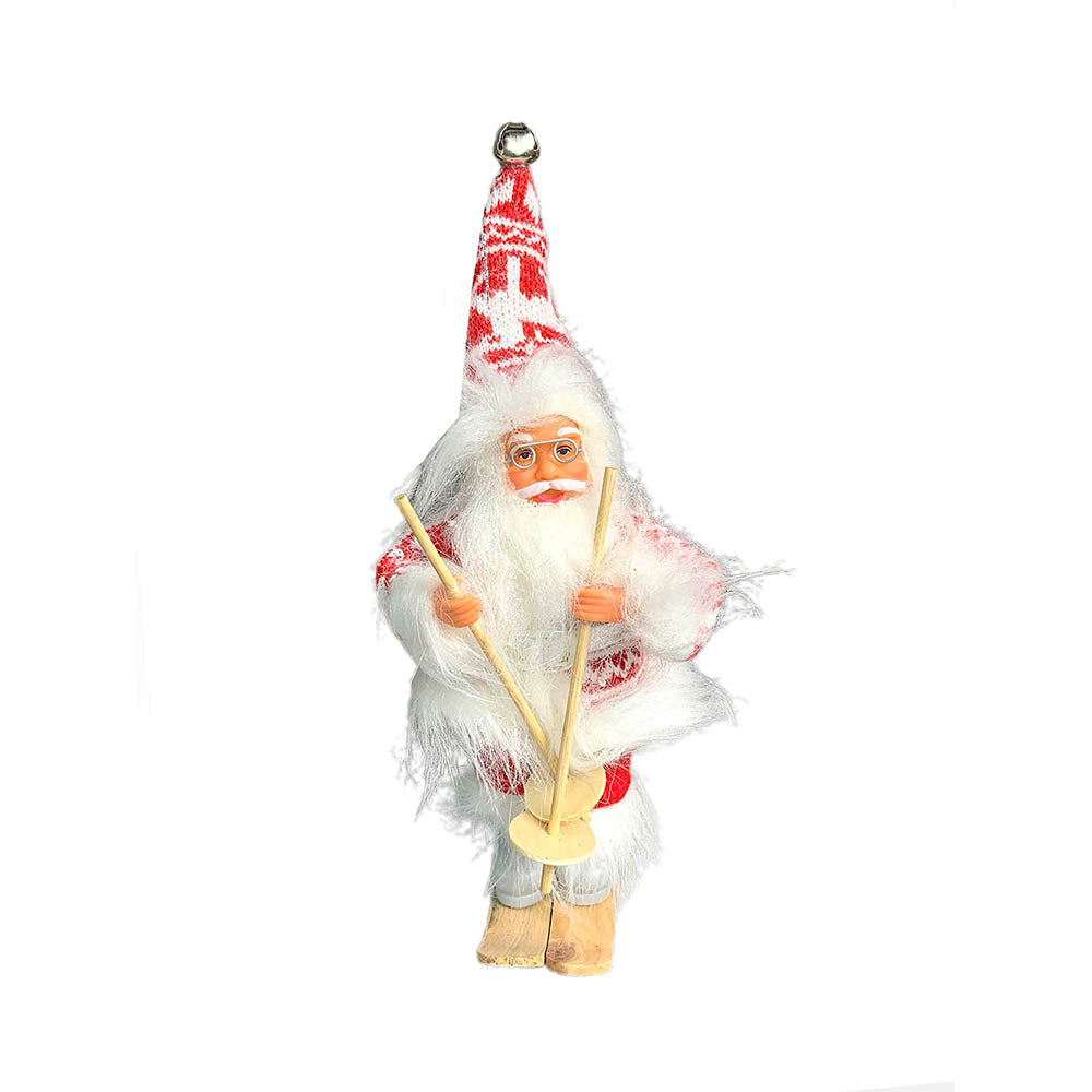 Snowflakes Skiing Santa Claus Self Standing Tree Ornaments Christmas Decoration | 5 x 7 inches