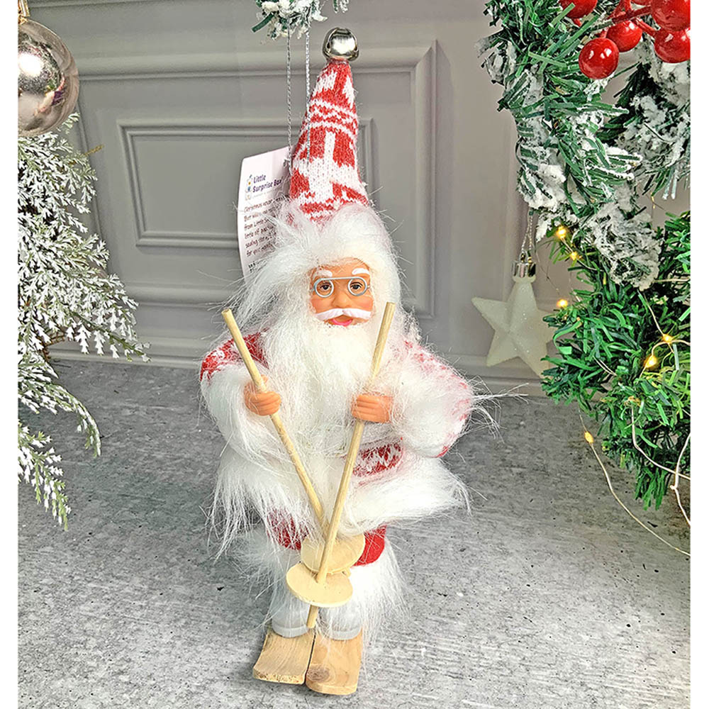 Snowflakes Skiing Santa Claus Self Standing Tree Ornaments Christmas Decoration | 5 x 7 inches