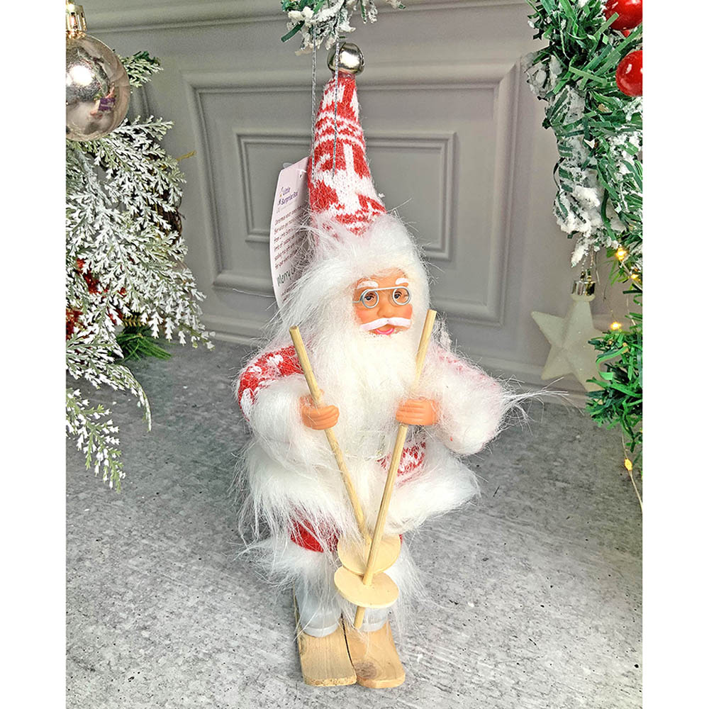 Snowflakes Skiing Santa Claus Self Standing Tree Ornaments Christmas Decoration | 5 x 7 inches