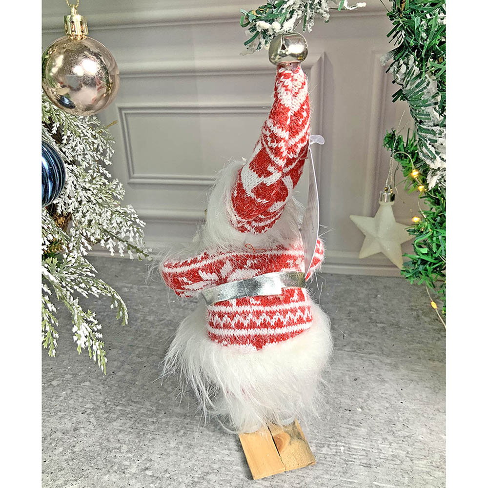 Snowflakes Skiing Santa Claus Self Standing Tree Ornaments Christmas Decoration | 5 x 7 inches