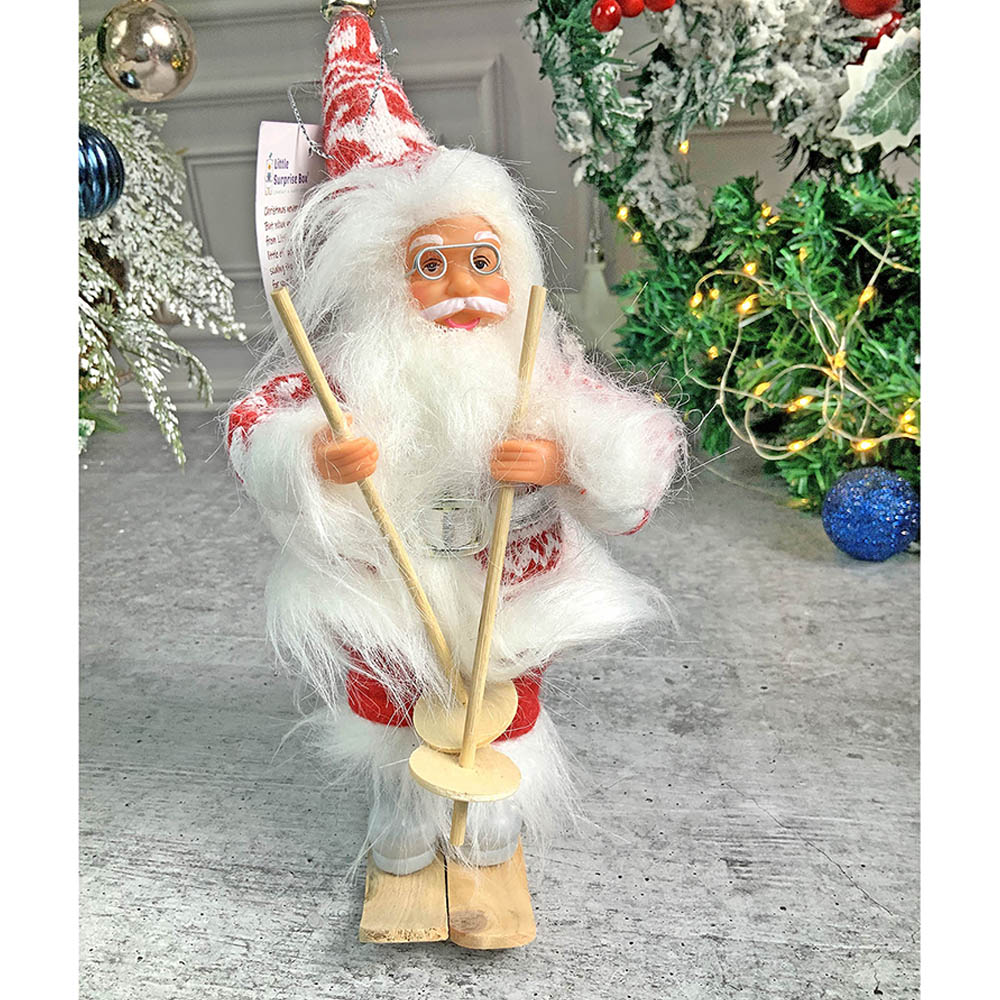 Snowflakes Skiing Santa Claus Self Standing Tree Ornaments Christmas Decoration | 5 x 7 inches