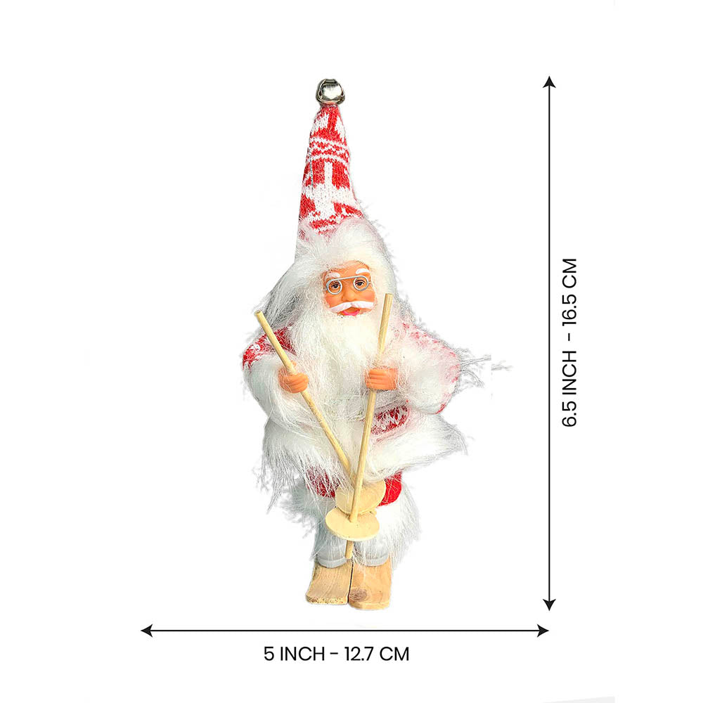 Snowflakes Skiing Santa Claus Self Standing Tree Ornaments Christmas Decoration | 5 x 7 inches