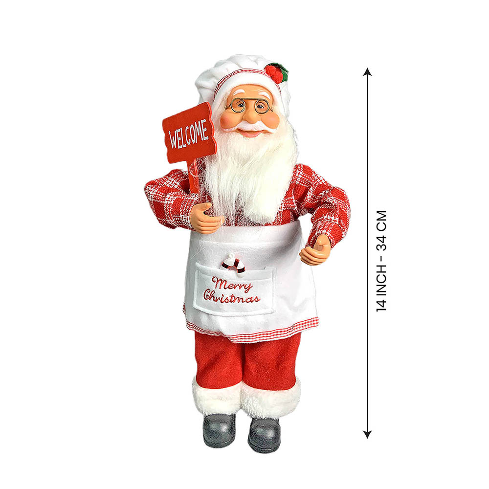 Small Master Chef Santa Claus Self Standing Table Christmas Decoration | 5 x 14 inches