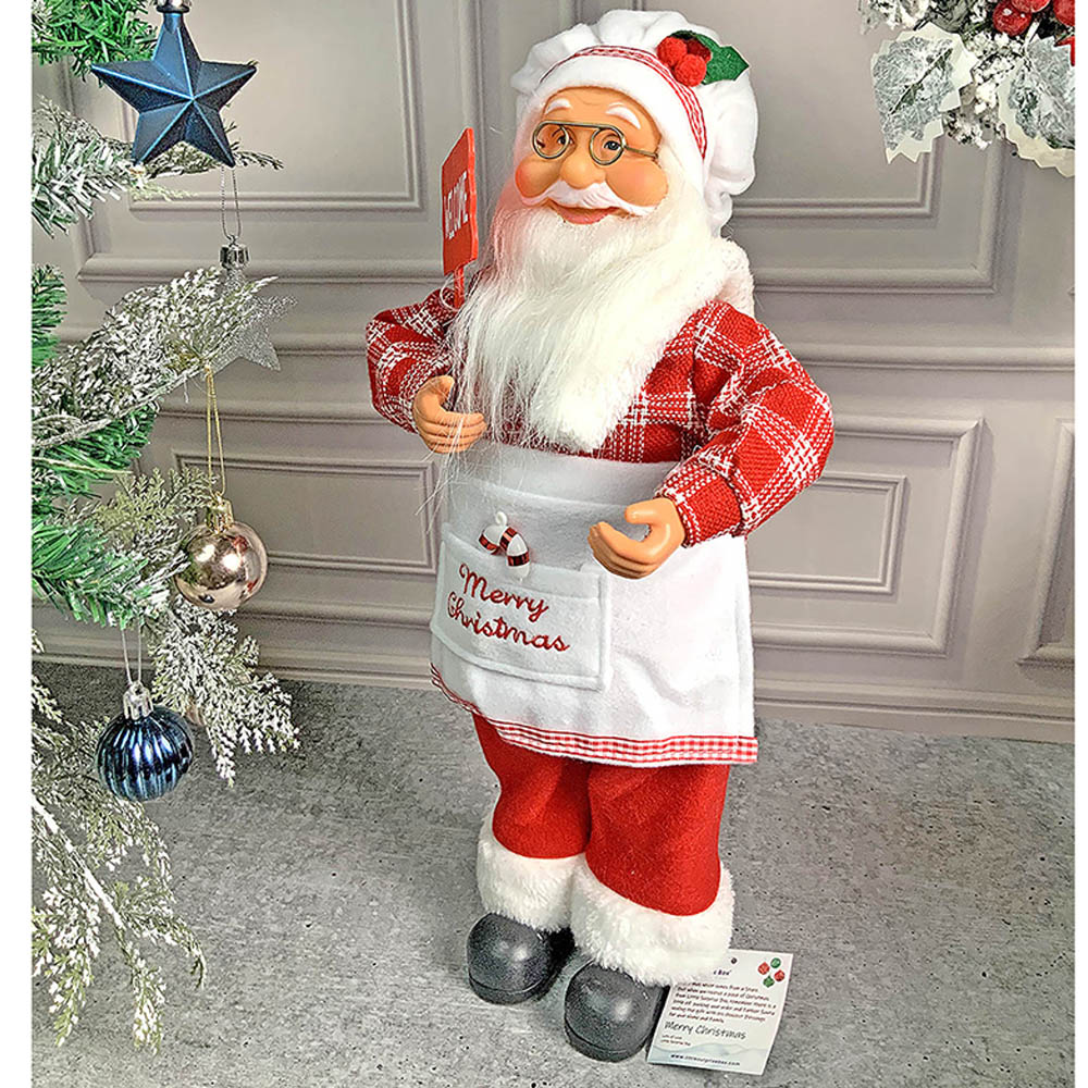 Small Master Chef Santa Claus Self Standing Table Christmas Decoration | 5 x 14 inches