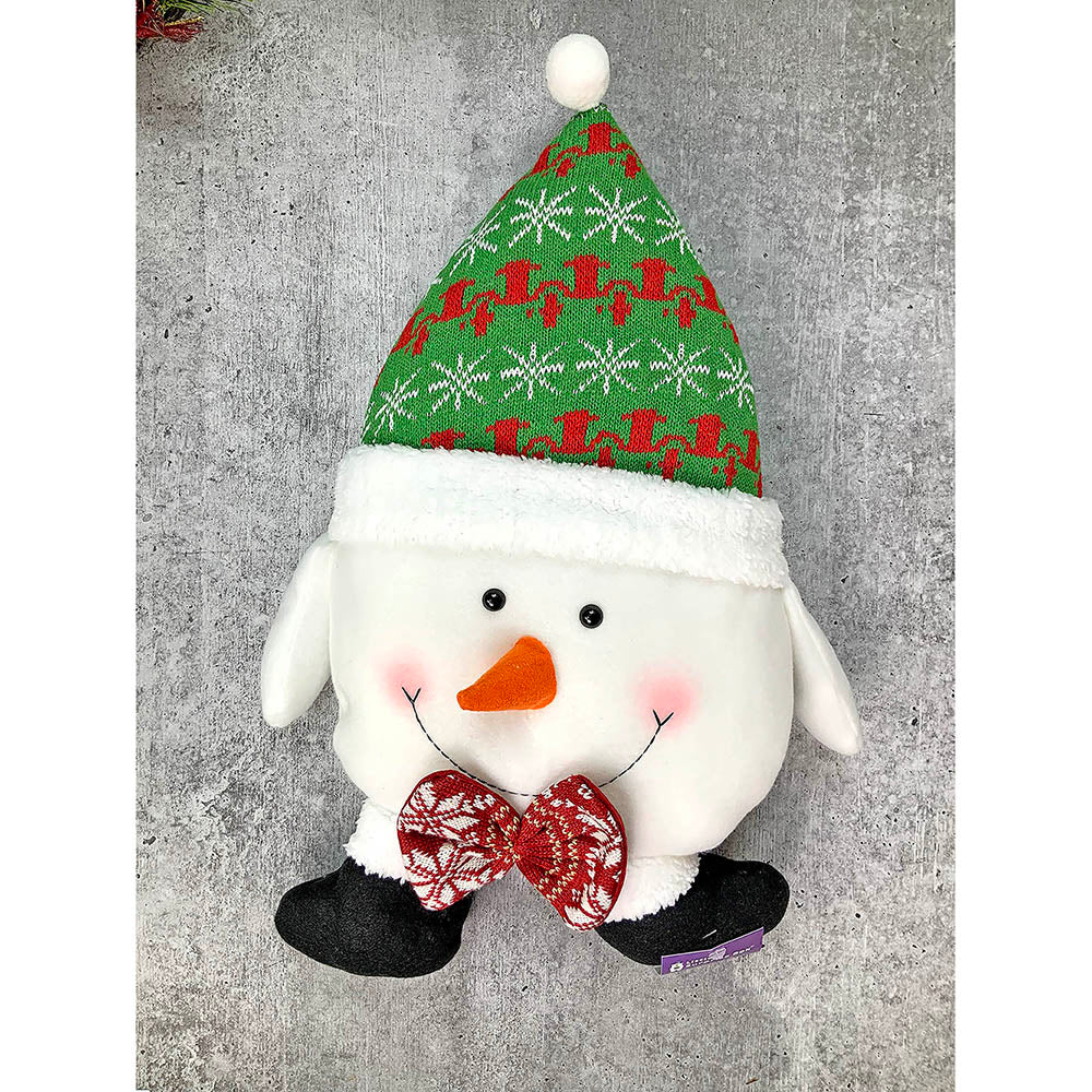 Fluffy Snowman Pillow Christmas Decoration | 13 x 20 inches