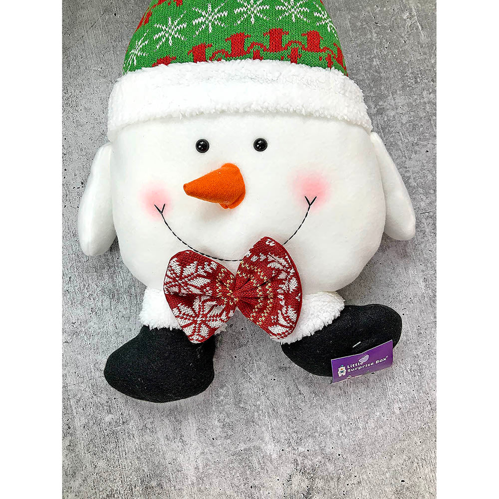 Fluffy Snowman Pillow Christmas Decoration | 13 x 20 inches