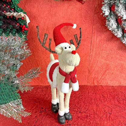 Standing Rudolf With Led Light Horns Plush Christmas Décor | 12 x 12 x 26 inches