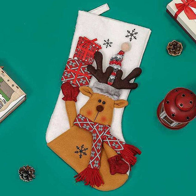 Cozy Reindeer Christmas Stocking | 22 x 10 x 5 inches