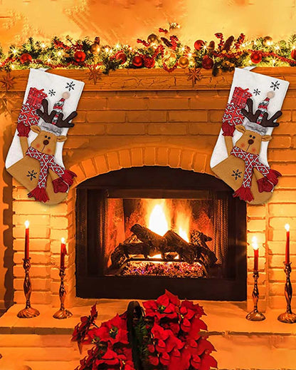 Cozy Reindeer Christmas Stocking | 22 x 10 x 5 inches