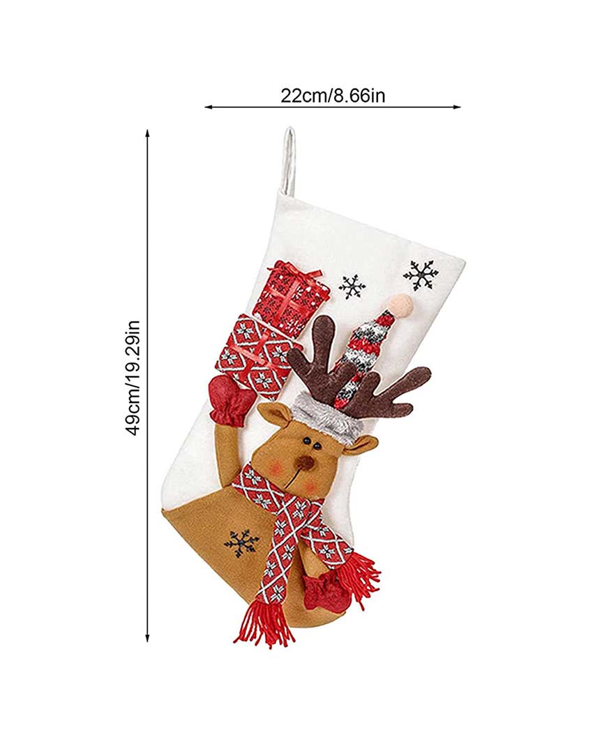 Cozy Reindeer Christmas Stocking | 22 x 10 x 5 inches