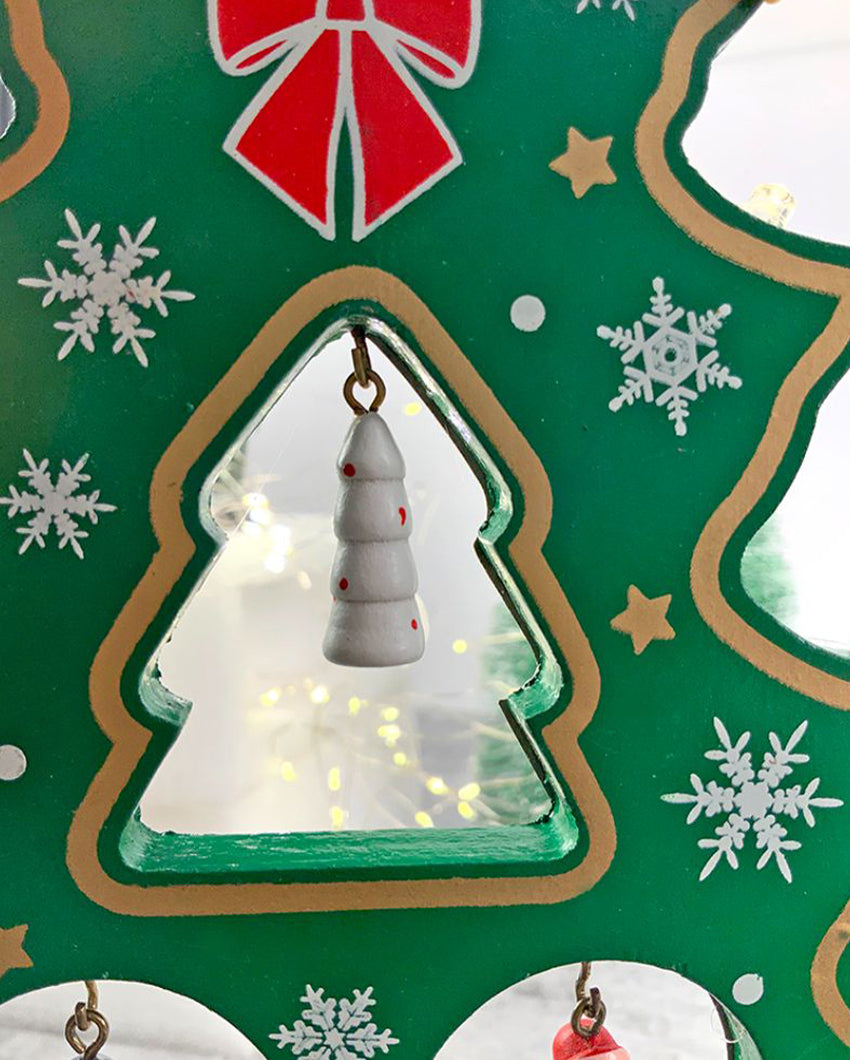 Green Diy Wooden Christmas Tree With Led Light Christmas Table Décor | 12 x 9 inches