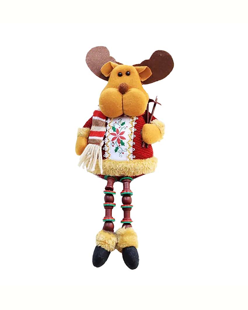 Adorable Reindeer Hanging Legs Table Decorative | 6 x 13 inches