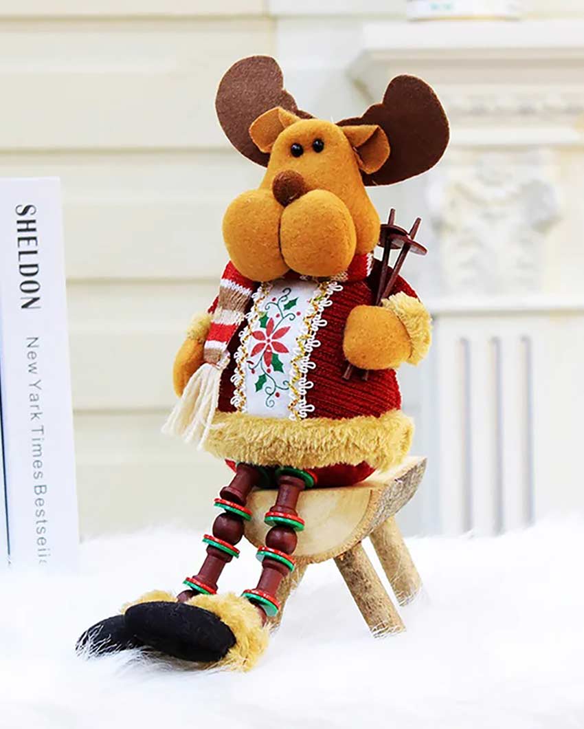 Adorable Reindeer Hanging Legs Table Decorative | 6 x 13 inches