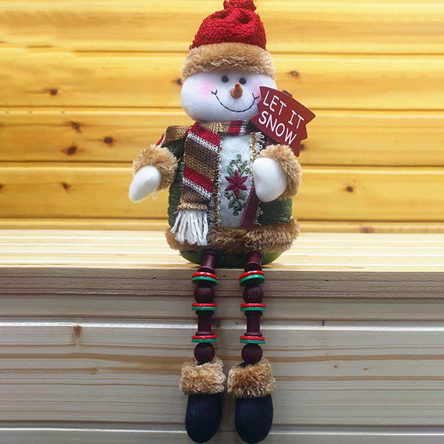 Cheerful Snowman Hanging Legs Table Decorative | 6 x 13 inches