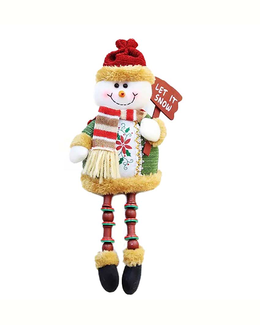 Cheerful Snowman Hanging Legs Table Decorative | 6 x 13 inches