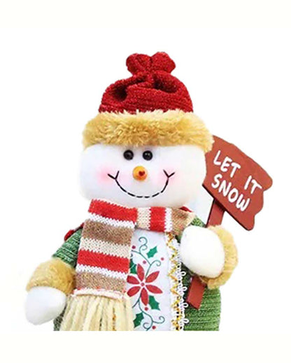 Cheerful Snowman Hanging Legs Table Decorative | 6 x 13 inches